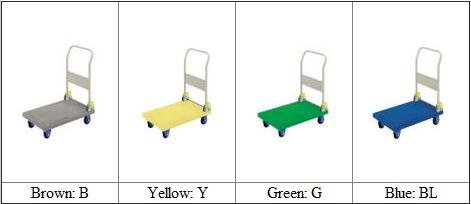 Light and strong, plastic hand truck is also available.
